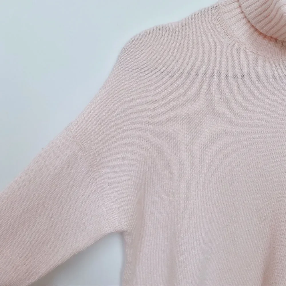 J. Crew Wool Blend Turtleneck Sweater Light Pastel Pink S